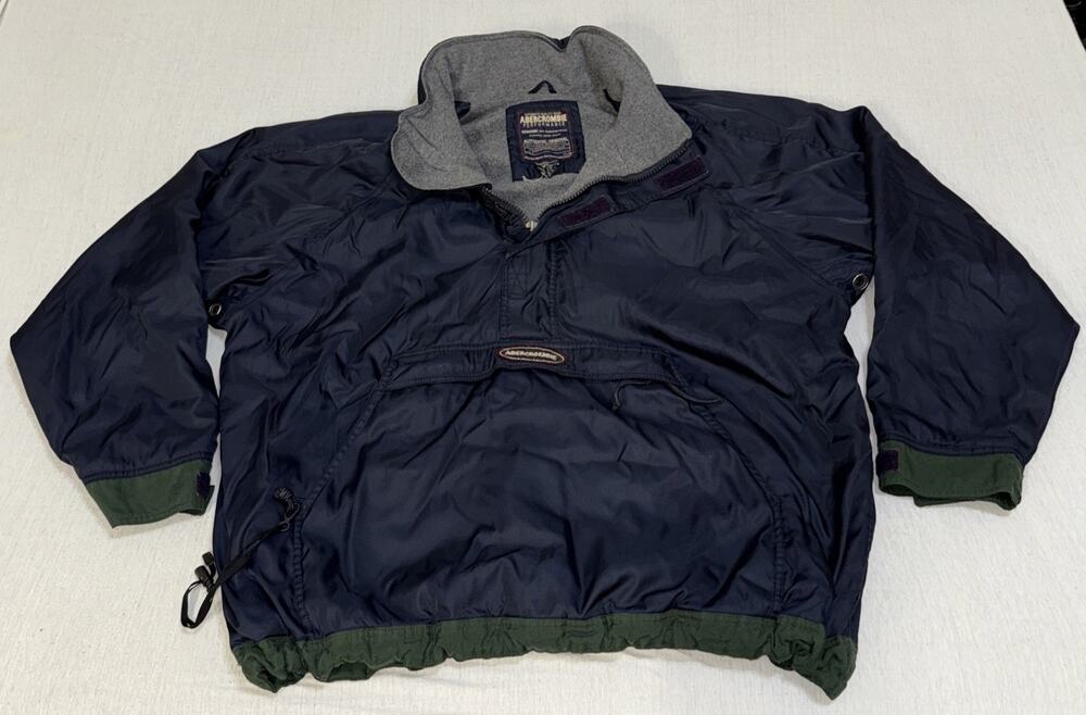Abercrombie & Fitch Performance A-TECH Quarter Zip Pullover Jacket Men's XL Navy